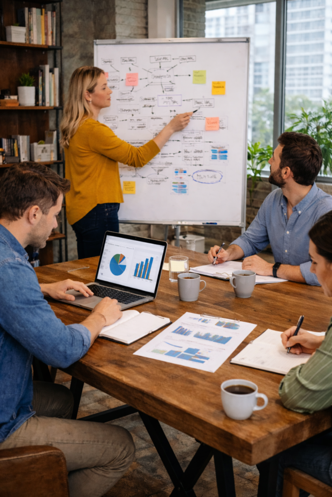 Strategy session in a modern office